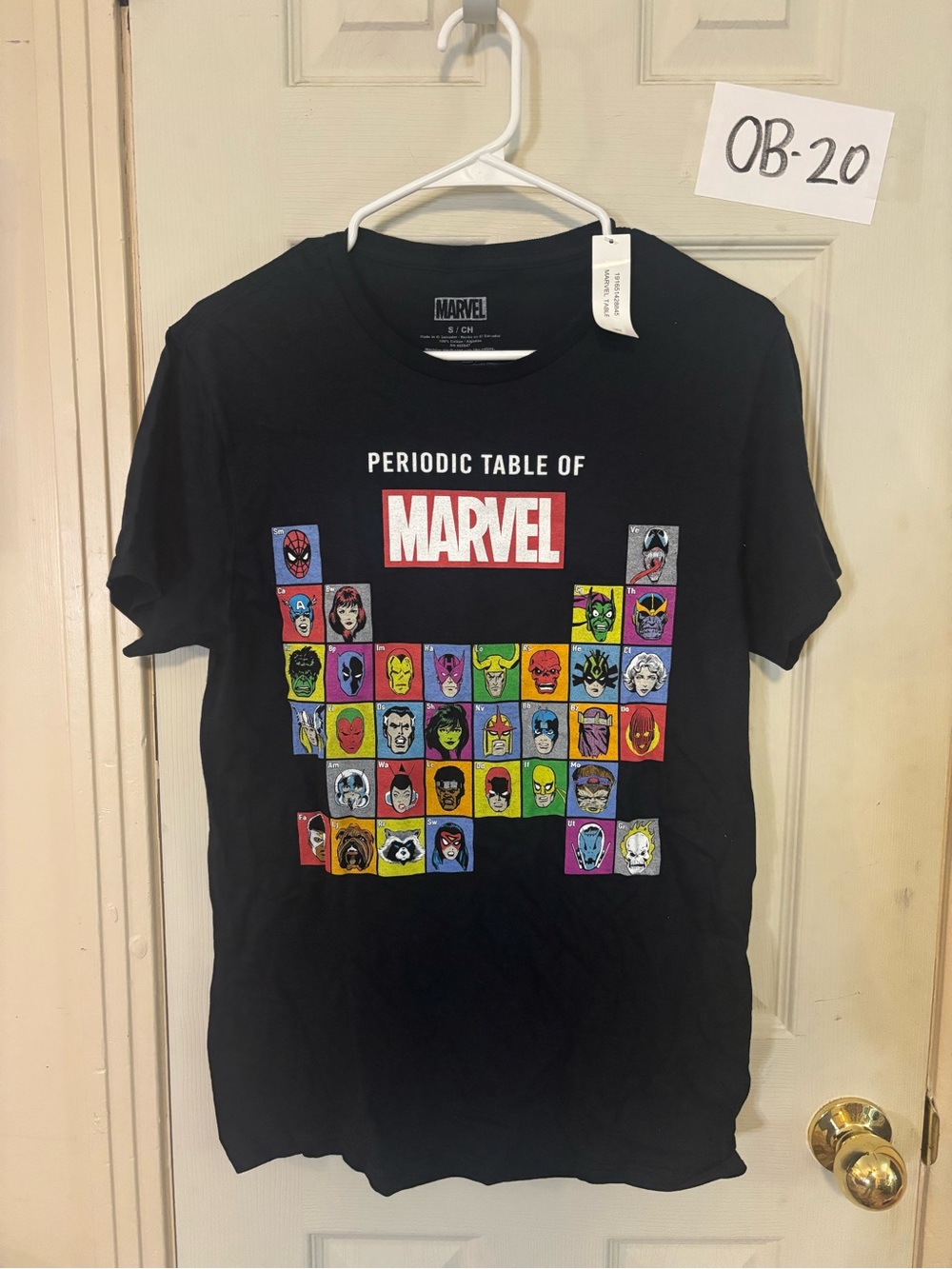 Marvel Black 'Periodic Table of Marvel' Short Sleeve Tee